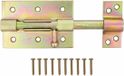 AMIG schuifslot/plaatgrendel - staal - 8.5cm - messing - incl schroeven - deur - raam - geschikt voor hangslot (niet inbegrepen)