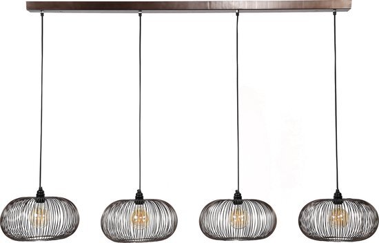 Duverger Filter - Hanglamp - metaal - diskvorm - gouden soldeerplekken - 4 lichtpunten