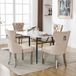 MODENUIT Chaise de salle à manger - Lot de 4 - Velours Beige