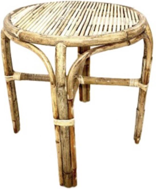 Merkloos Van der Leeden Bijzettafel Rattan dia. 50x45 cm