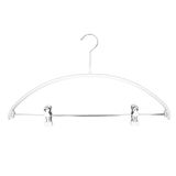 Mawa by Reston Lloyd European Non-Slip Metal Clothing Hanger, Smooth Shoulder Support & Adjustable Pant Clips, Set of 5, White