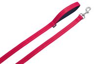 Nobby Soft Grip Hondenlijn - Dubbel Nylon - Gevoerd - Rood / Zwart - Breedte 20 mm - Lengte 120 cm