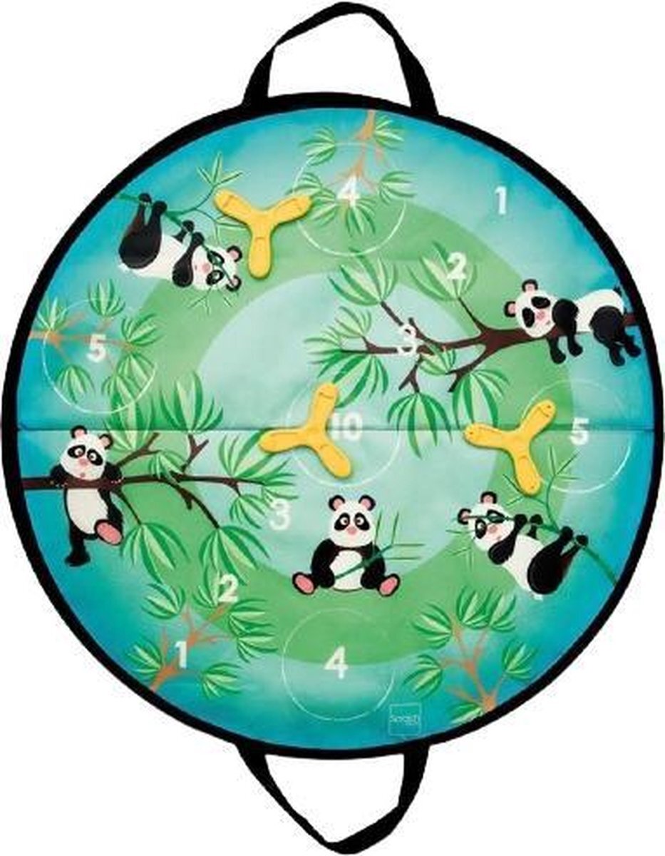 scratch Werpspel Panda Magnetisch 60 Cm Siliconen Blauw 4-delig