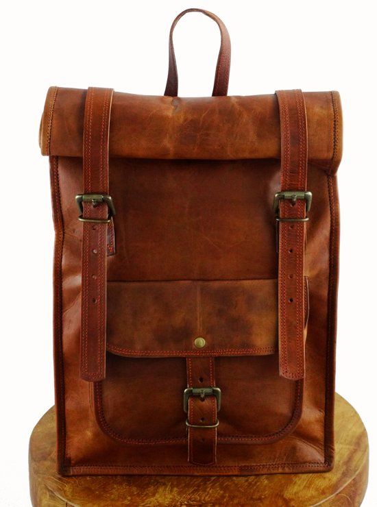 ALAABOUCH Rolling Top Rugzak - bruin