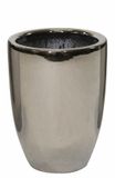Mega Collections Bloempot Emperor High - rond - zilver - D26 x H35 cm - glans