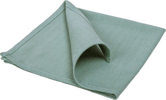 QUVIO Servet - Katoen - 40x40cm - Groen