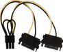InLine PCIe 6-pins (m) - 2x SATA 15-pins (m) voedingsadapter - 0,15 meter