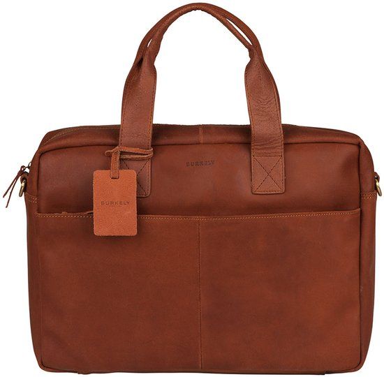Burkely Vintage River Worker Schoudertas - Cognac - 15 inch - Unisex