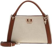 GUESS Karnilla Girlfriend Satchel Handtas Natural / Cognac crème