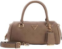 GUESS Cresidia II Box Satchel Dark Taupe Logo Handtas