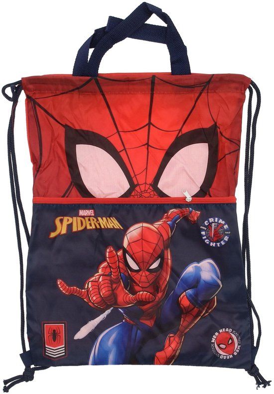 4KidsOnly Spiderman Gymtas met rits - Zwemtas - 40 cm - Meerkleurig - Voor Kinderen