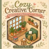 Cozy Creative Corner: A Relaxing Coloring Book of Cozy Isometric Rooms with Colorable Titles & Word Labels