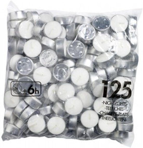 Theelichten 125 stuks - 6 uurs