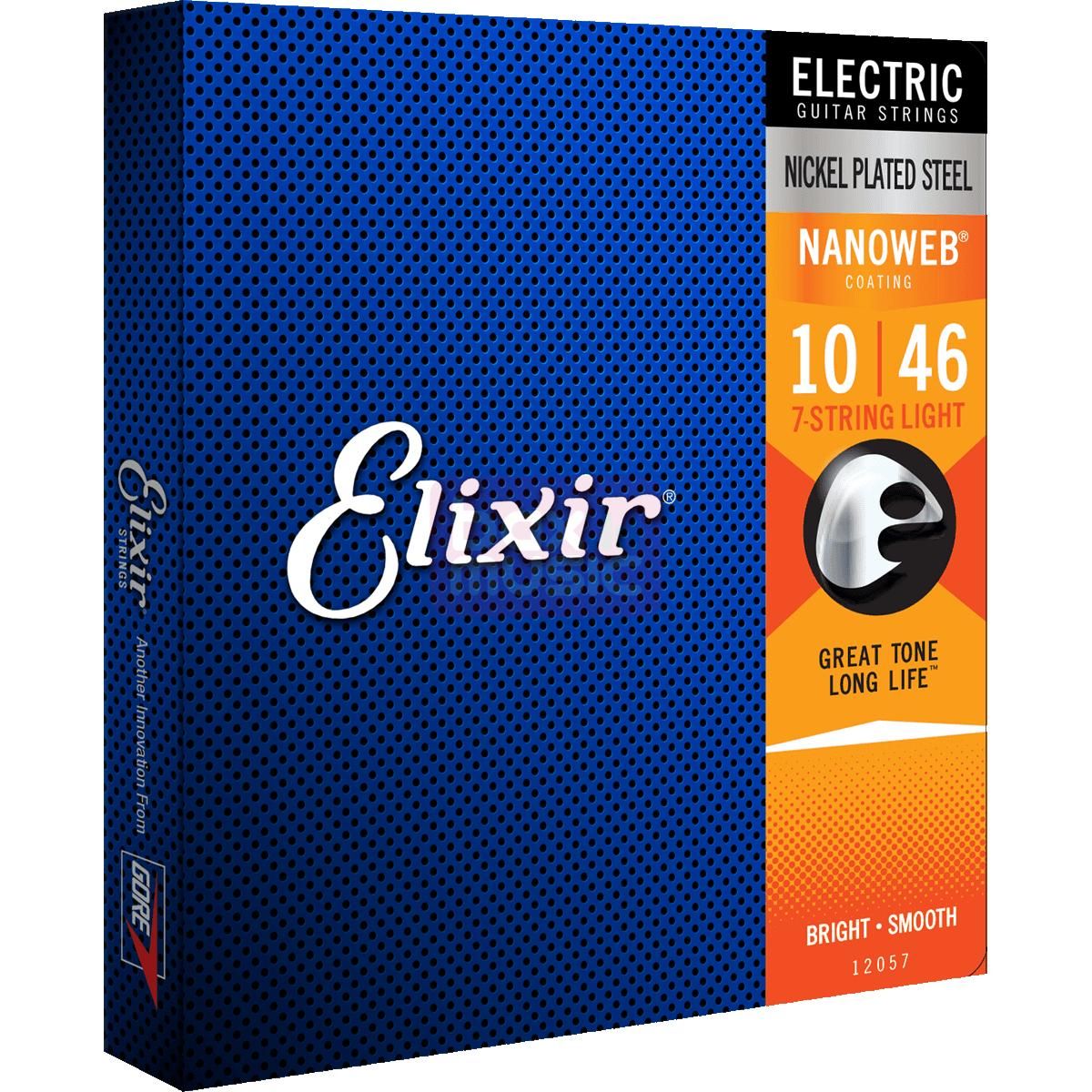 Elixir 12057 Electric NPS Nanoweb 7-String Light 10-56 snarenset