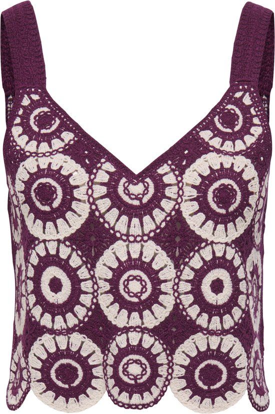 ONLY V-hals Top met bandjes van katoen en acryl in maat L