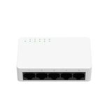 Onbeheerde switch met 5 GB RJ45-poorten, kunststof behuizing, ideaal voor kleine netwerken en apparaataansluiting met hoge bandbreedte.