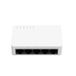 Onbeheerde switch met 5 GB RJ45-poorten, kunststof behuizing, ideaal voor kleine netwerken en apparaataansluiting met hoge bandbreedte.