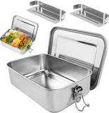 Ibenzoa® Boîte à lunch en acier inoxydable avec séparateurs réglables et fermeture étanche pour l'école et les voyages