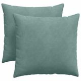 vidaXL - Coussin d'assise - 2 pièces - Vert d'eau - 45 x 45 cm - Velours côtelé