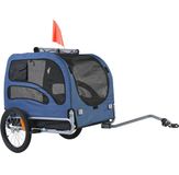 Latios Chariot de vélo pour chien - Chariot de vélo pliable pour chien - Capacité de charge 45 kg - Cadre en acier au carbone - Tissu Oxford 600D - Bleu