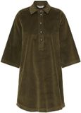 b.young BYDASIK A DRESS Dames Mini jurken Katoen Elastaan Kalamata Effen Driekwart mouw Klassieke kraag Casual Herfst/Winter 2025