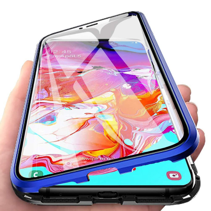 Stuff Certified Samsung Galaxy A70 Magnetisch 360° Hoesje met Tempered Glass - Full Body Cover Hoesje + Screenprotector Blauw