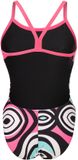 Arena Dames Badpak Illusion Challenge Back Zwart Multicolor Shocking Pink