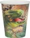 Santex dinosaurus thema feest wegwerp bekertjes - 10x stuks - 270 ml - karton - dino/t-rex themafeest