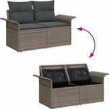 vidaXL Tuinbank Set Grijs Poly rotan