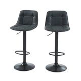 BAÏTA Set van 2 barkrukken Tom van PU, zwart, met metalen voet, zwart