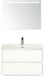 BES LED Dante Badmeubelset 80 cm - Wit Hoogglans - Keramische Wastafel Wit Cover met Sence Spiegel