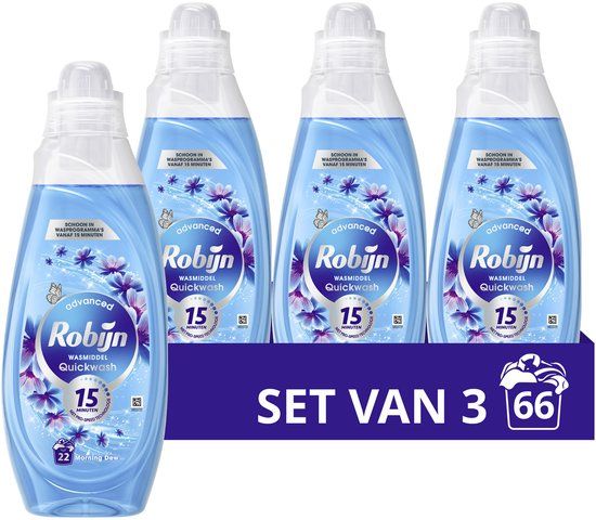 Robijn Advanced Quickwash Vloeibaar Wasmiddel - Morning Dew - 66 Wasbeurten - Voordeelverpakking