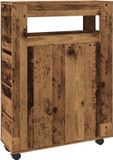 vidaXL Badkamerkast smal met wielen bewerkt hout oud houtkleurig