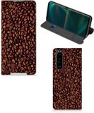 B2Ctelecom Standcase Hoesje voor Sony Xperia 5 III Flip Style Cover Koffiebonen