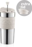 Bodum Travel Press Set Reispers met extra deksel - 0,35 l - RVS - Gebroken wit