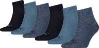 Puma Unisex Sokken in kwartlengte - 6 Pack - Maat 39-42 - Denim Blauw