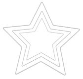 GLOREX 6 1294 410J - Metalen sterset in wit, 3 frames in de maten 15 cm, 20 cm en 25 cm