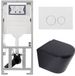 Geberit QeramiQ Toiletset - Diepspoel - Rimless - Inbouwreservoir UP320 - Softclose Zitting - Glans Wit/Mat Zwart