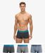 Superdry Set van 3 boxershorts voor heren, Geheide raaf zwart/mega karst grijs gespikkeld / vers gespikkeld blauw, XL