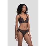 BEACHWAVE bikinibroekje met zebraprint - donkerbruin/zwart