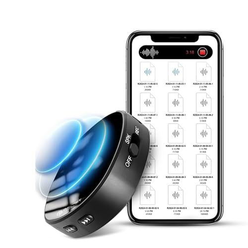 Mini Dicteerapparaat – 3072 Kbps – 64GB – Drievoudige Ruisonderdrukking – Spraakgeactiveerd – Magnetisch – 800 Uur Opslag – USB Oplaadbaar – Met Oortelefoon Afspeelbaar