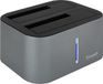 TooQ Dual Dock Station TQDS-805G 2.5"-3.5" HDD/SSD SATA USB 3.0 Grey