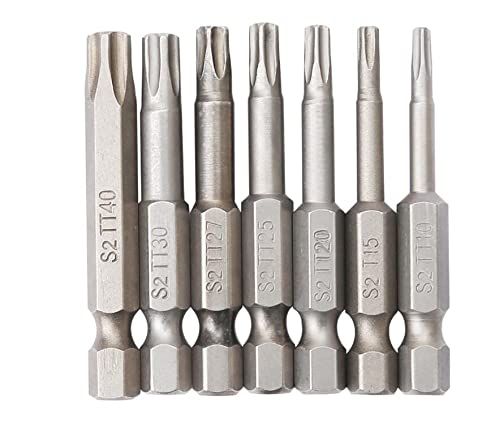 Juliyeh 7 Stuks Torx Schroevendraaier Bits Set - Magnetisch - T10 T15 T20 T25 T27 T30 T40 - S2