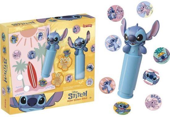 Lansay Stickerworkshop - STITCH - 1 stempel, 200 stickers - Vanaf 5 jaar