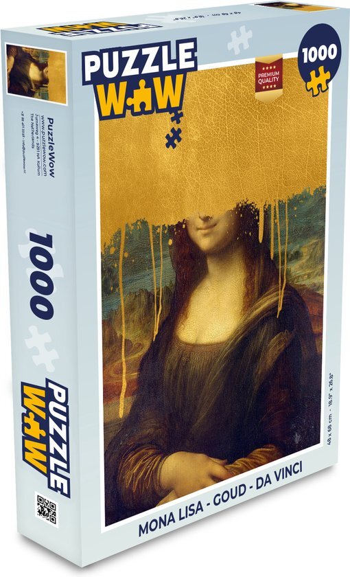 MuchoWow Puzzel Mona Lisa - Goud - Da Vinci - Legpuzzel - Puzzel 1000 stukjes volwassenen