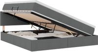 vidaXL Opbergbed met matras Donkergrijs 180 x 200 cm fluweel