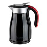 Vektra VEK-1701B Vacuüm-geïsoleerde waterkoker, 1,7 l, roestvrij staal, dubbelwandig, EU-stekker, thermoskan 2-in-1 warmhoudfunctie, BPA-vrij, draadloze veiligheidsvergrendeling, zwart/rood