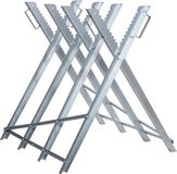 Merkloos Zaagbok Opvouwbaar kettingzaagbok Gegalvaniseerd zaagbok tot 150 kg 80x81x80cm - Zilver