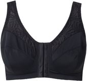 Ulla Popken - Dames - comfortbeha Kelly zonder beugels sluiting voor C - D - Zwart - Maat 100C
