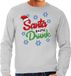 Bellatio Decorations Foute Drank Kersttrui sweater - Santa is a little drunk - grijs - voor heren - kerstkleding / kerst outfit S